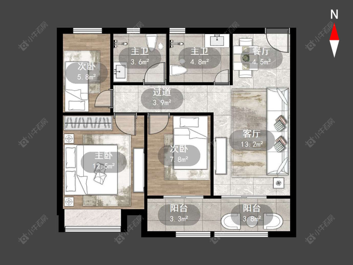 常州清云澜湾A区在售二手房源户型图_小牛看房