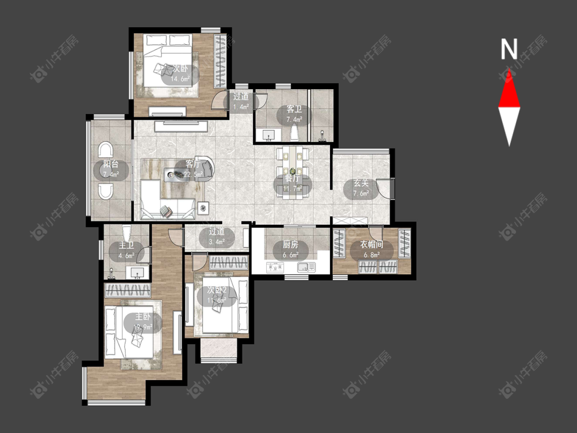 常州南博湾花园在售二手房源户型图_小牛看房