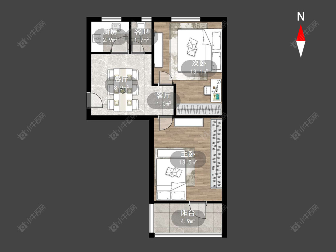 常州工房北区在售二手房源户型图_小牛看房