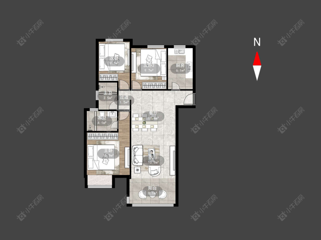 中海锦珑湾房源户型图 常州中海锦珑湾在售二手房源户型图_小牛看房