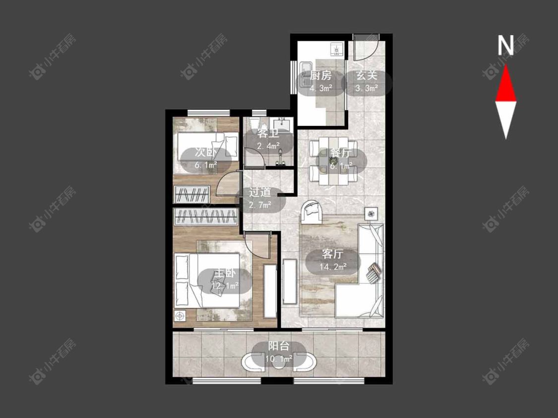 常州新城华宇悦隽公馆在售二手房房源户型图_小牛看房