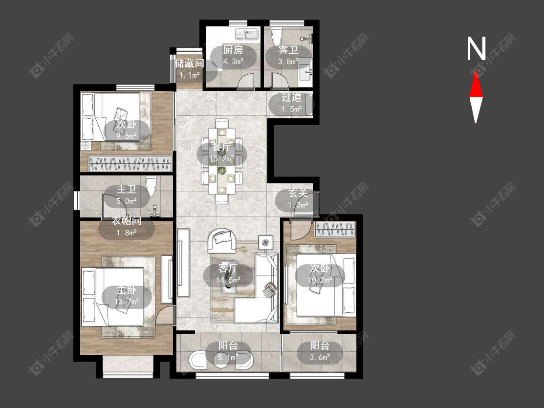 常州中海铂悦公馆在售二手房源户型图_小牛看房