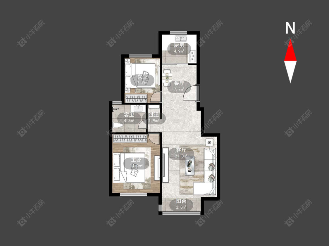 常州百草苑在售二手房源户型图_小牛看房