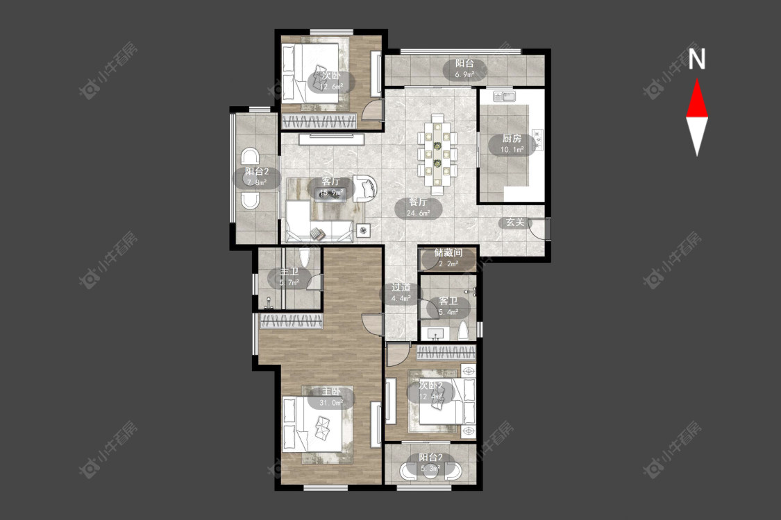 吾悦广场南区房源户型图 常州吾悦广场南区在售二手房源户型图_小牛看房