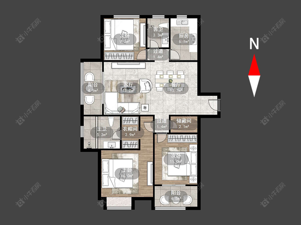 新城公馆荣域房源户型图 常州新城公馆荣域在售二手房源户型图_小牛看房
