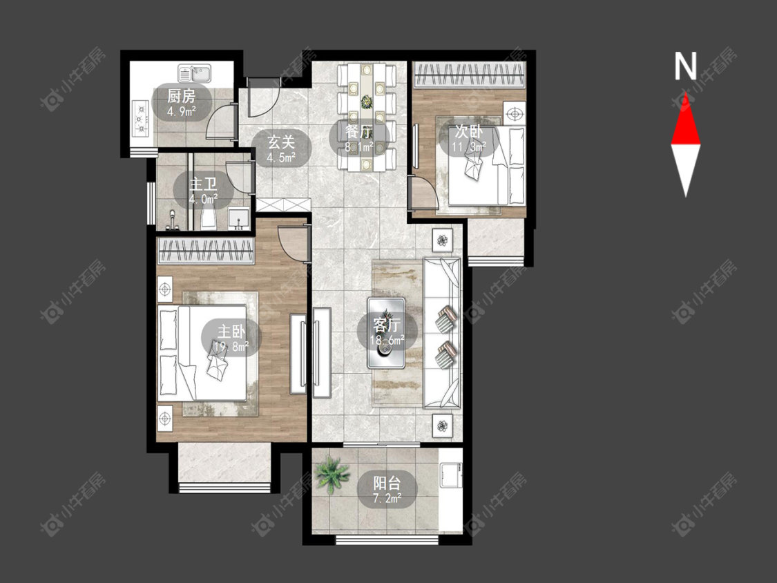 常州大名城北区在售二手房源户型图_小牛看房