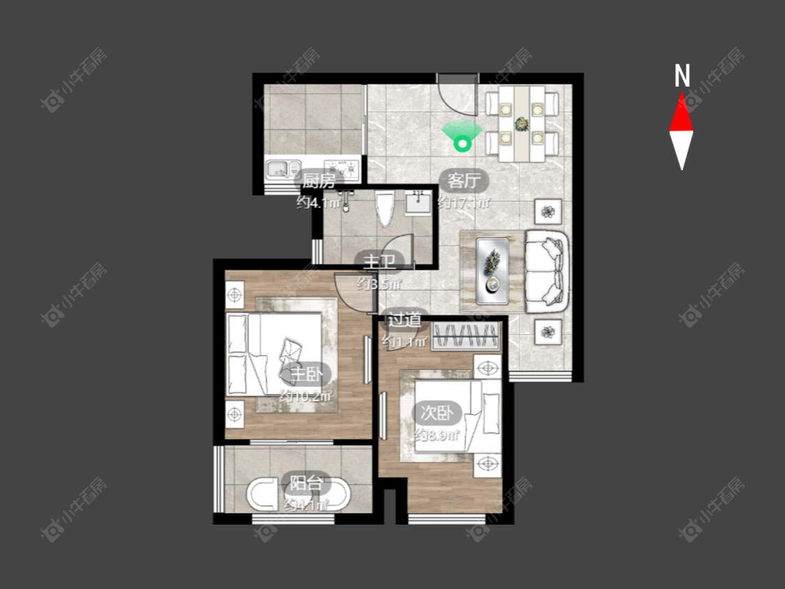 常州水岸花语在售二手房源户型图_小牛看房