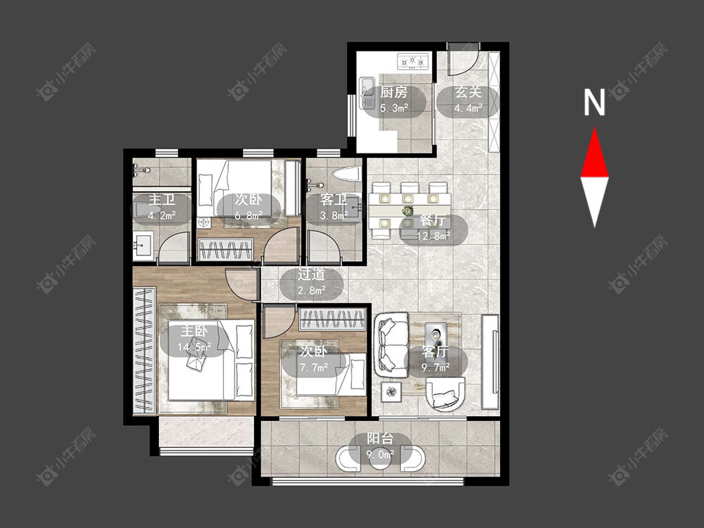常州碧桂园都市森林在售二手房源户型图_小牛看房
