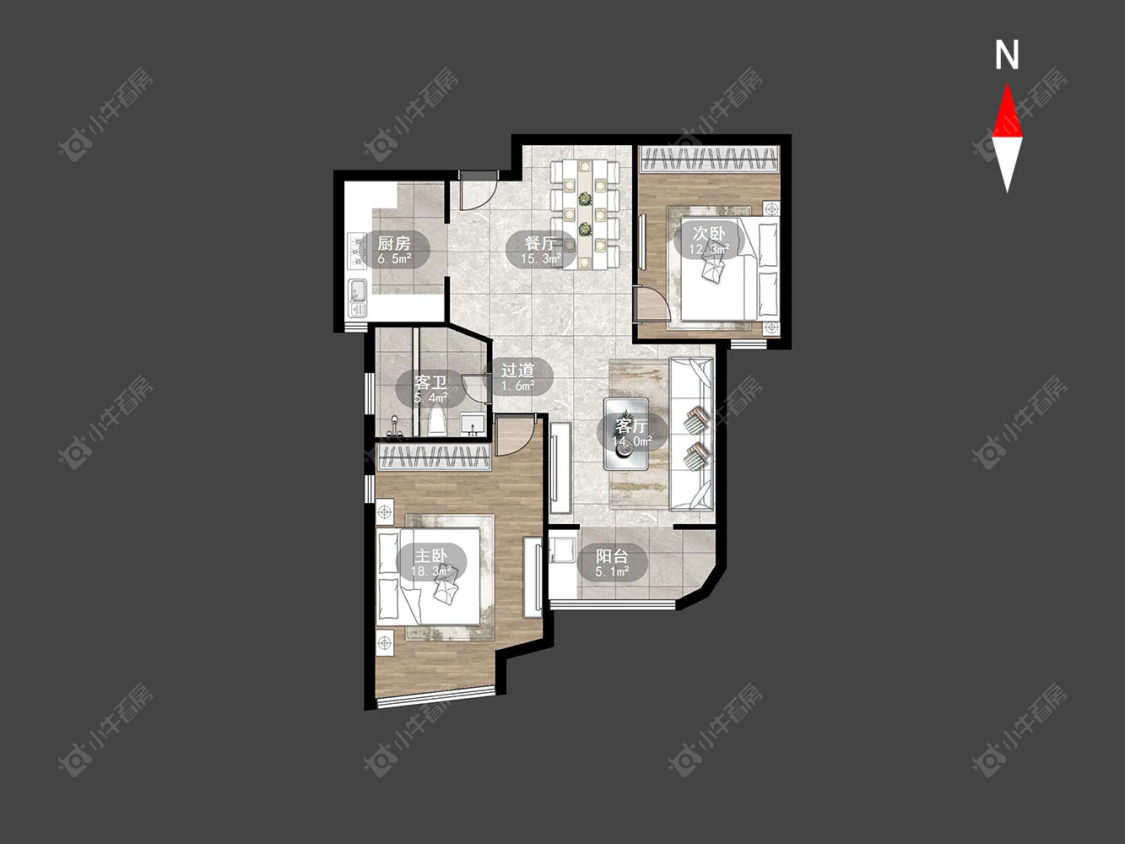 常州中央花园在售二手房源户型图_小牛看房