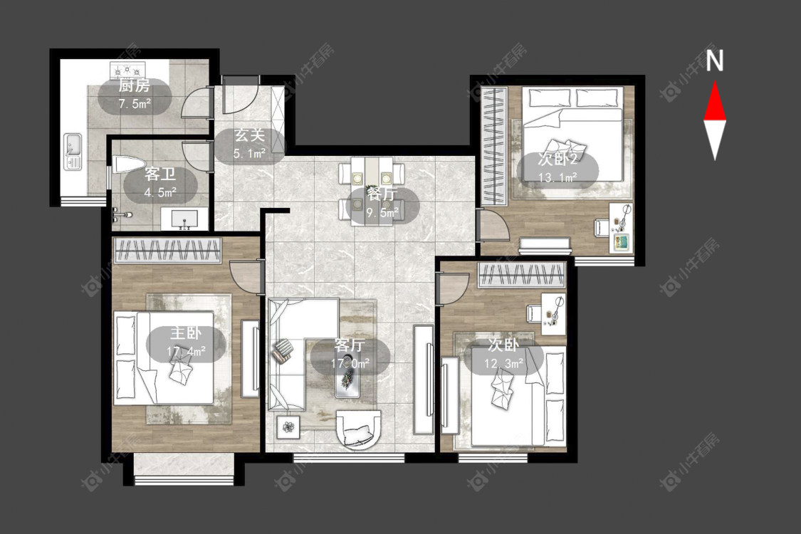 随园锦湖公寓房源户型图 常州随园锦湖公寓在售二手房源户型图_小牛看房