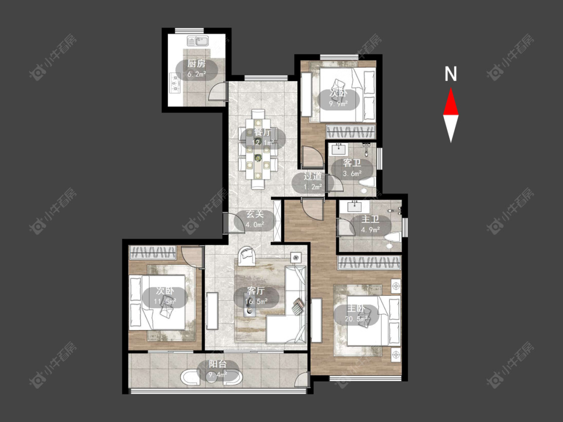 常州牡丹三江公馆在售二手房源户型图_小牛看房