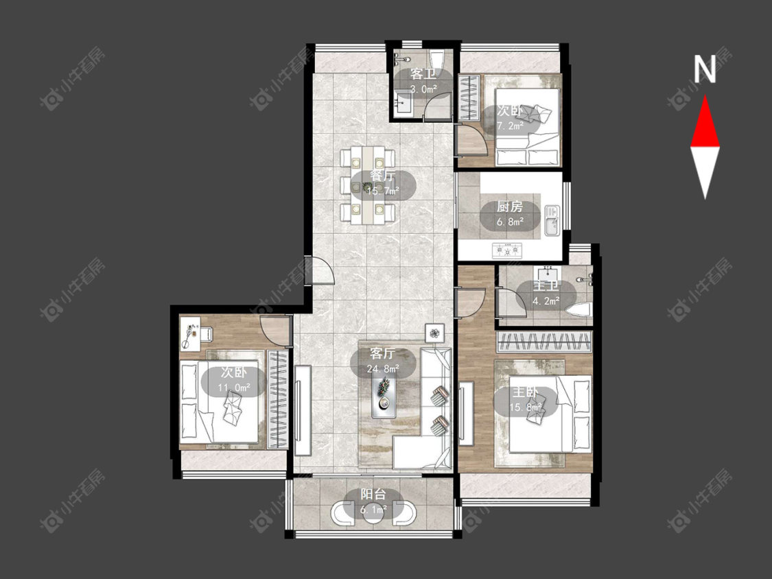 常州碧桂园浅水湾在售二手房源户型图_小牛看房