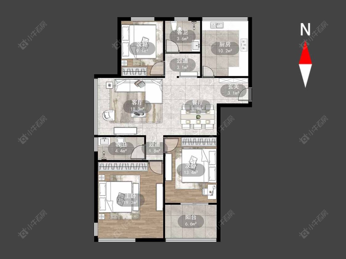 常州金都名苑在售二手房源户型图_小牛看房
