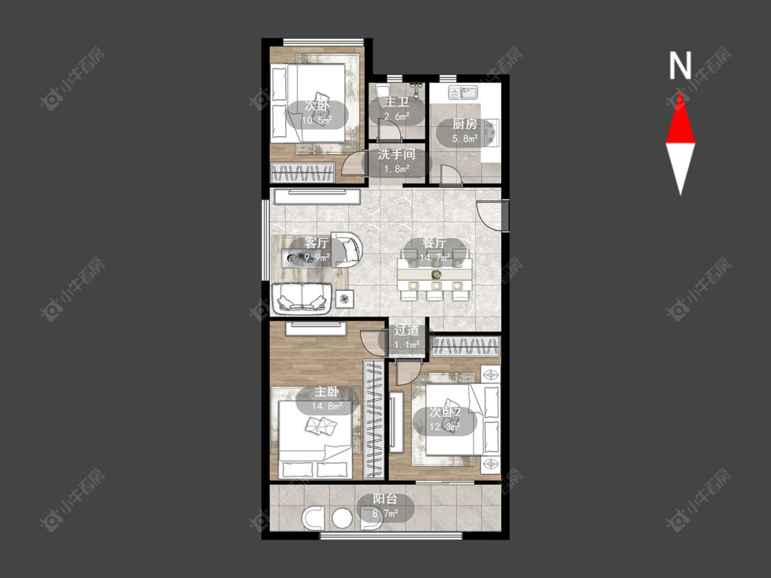 九洲花园三期房源户型图 常州九洲花园三期在售二手房源户型图_小牛看房