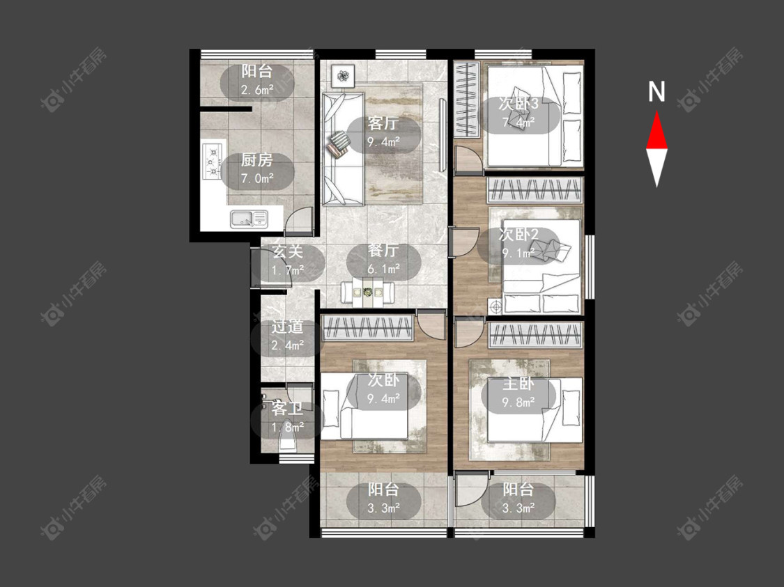 常州红梅新村在售二手房源户型图_小牛看房