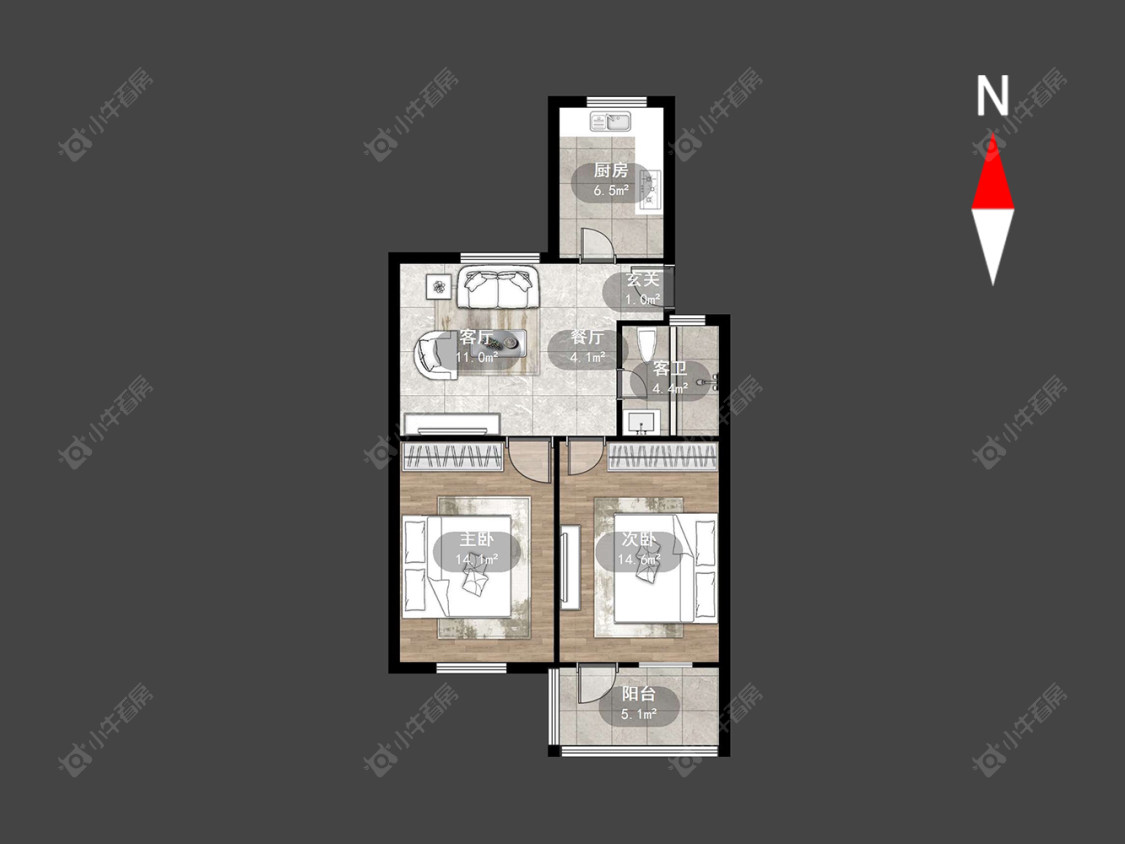 常州翠竹新村北区在售二手房源户型图_小牛看房