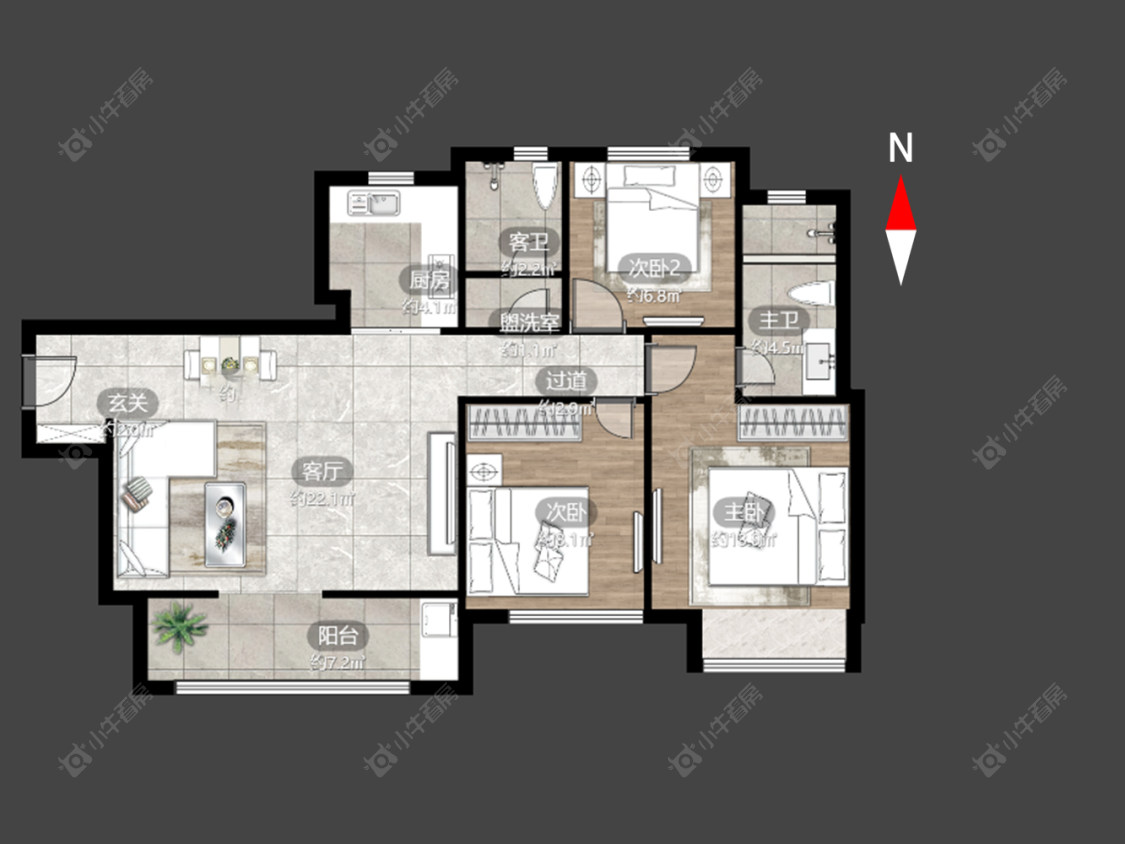 常州金科保利北郡花园在售二手房源户型图_小牛看房