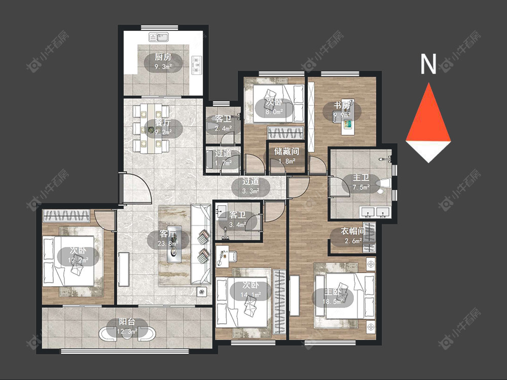 常州路劲铂隽在售二手房源户型图_小牛看房