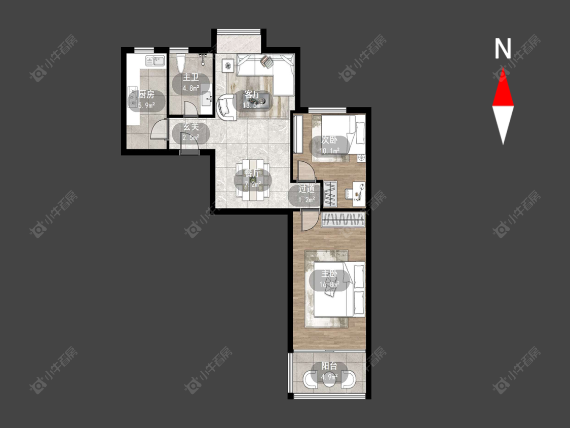 飞龙新苑房源户型图 常州飞龙新苑在售二手房源户型图_小牛看房