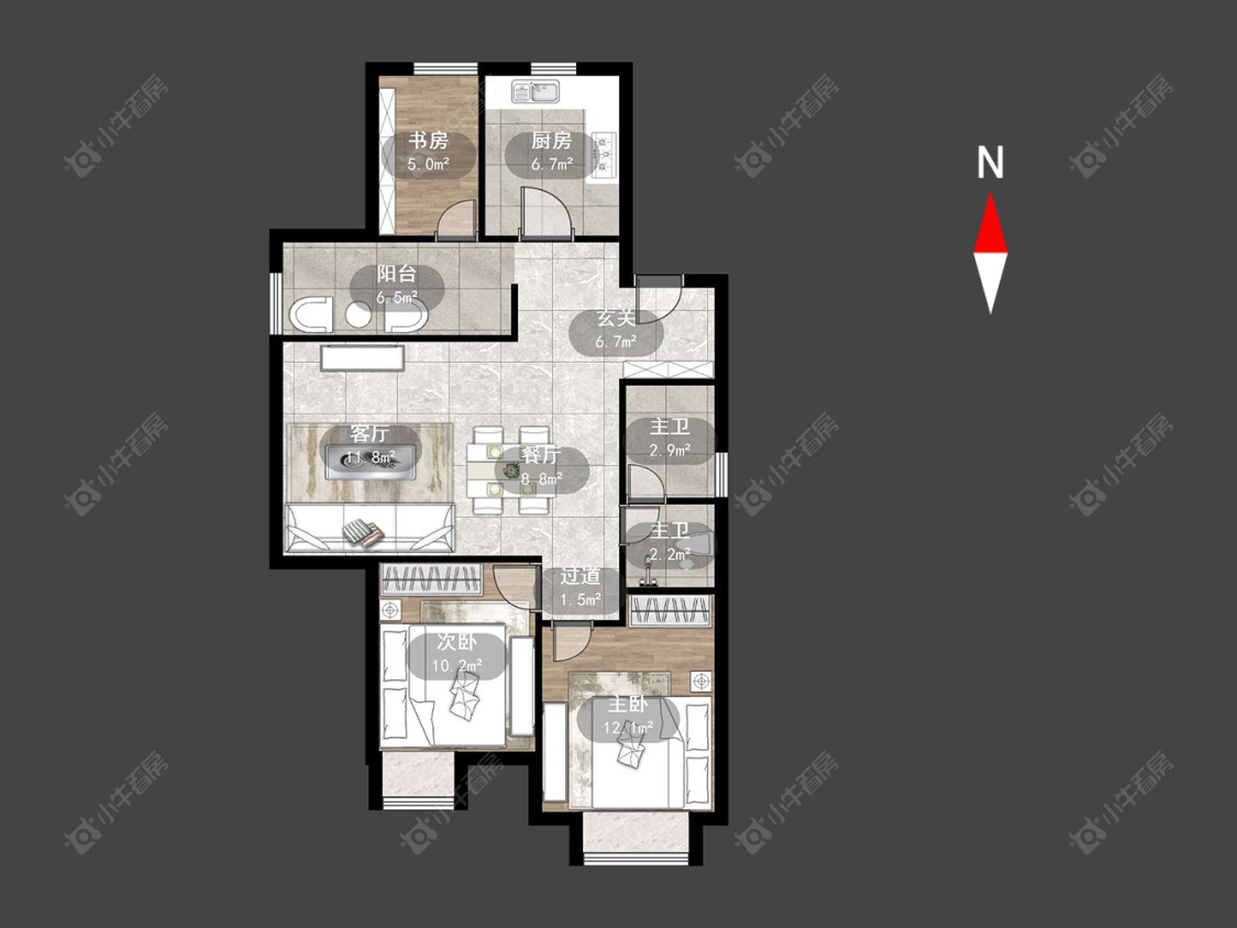常州荷樾府在售二手房源户型图_小牛看房