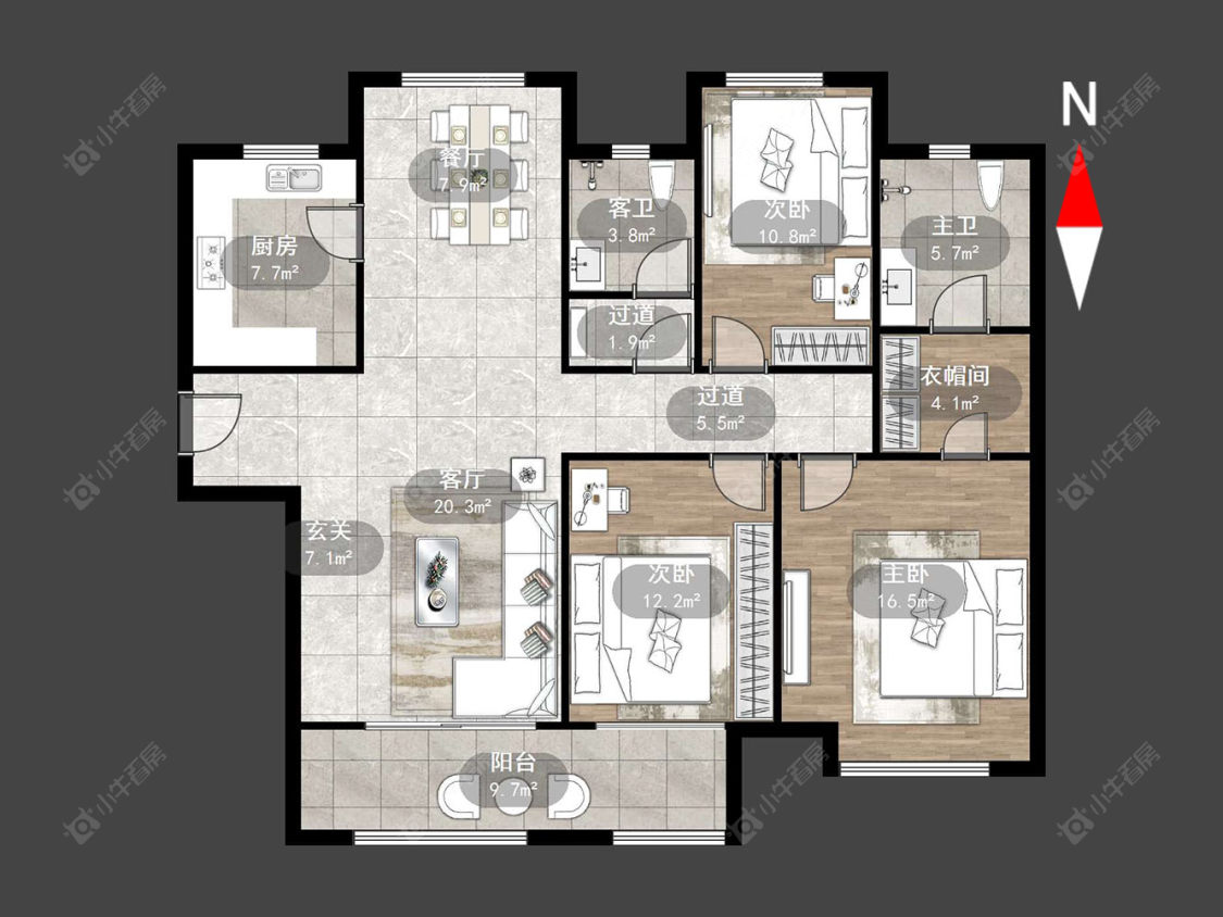 常州新城香溢澜桥一期在售二手房源户型图_小牛看房