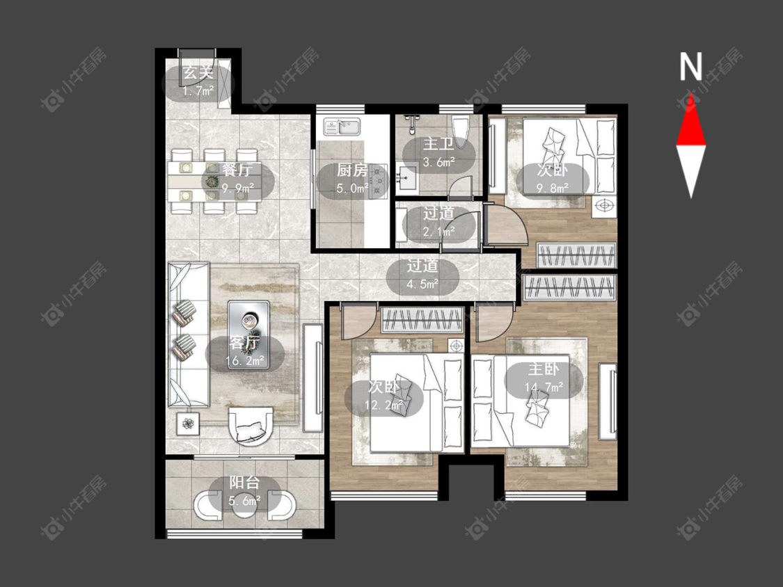 常州新城桃李郡在售二手房源户型图_小牛看房