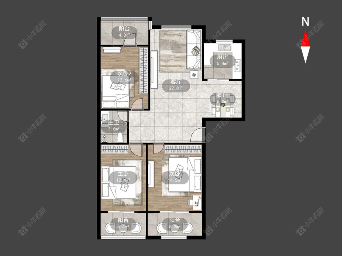 常州清潭花苑在售二手房源户型图_小牛看房