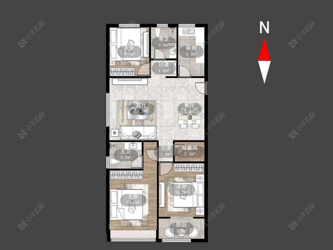 常州新濠澜境在售二手房源户型图_小牛看房