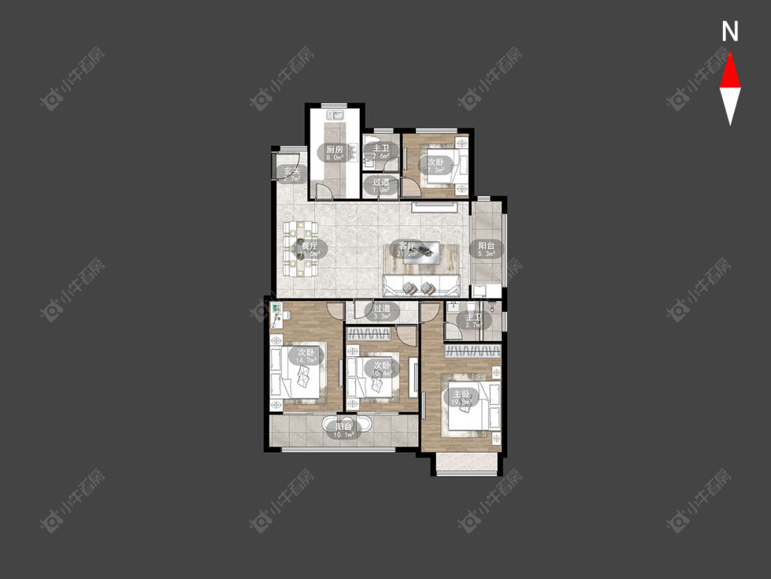 港悦府房源户型图 常州港悦府在售二手房源户型图_小牛看房