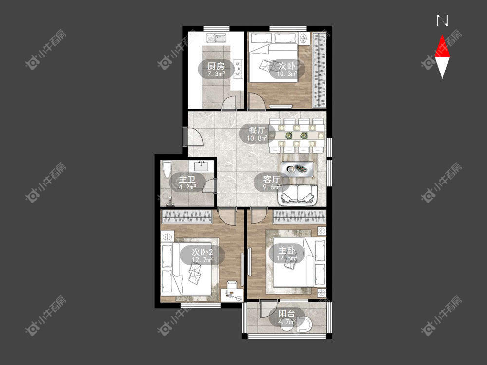 富都花苑北苑房源户型图 常州富都花苑北苑在租房源户型图_小牛看房