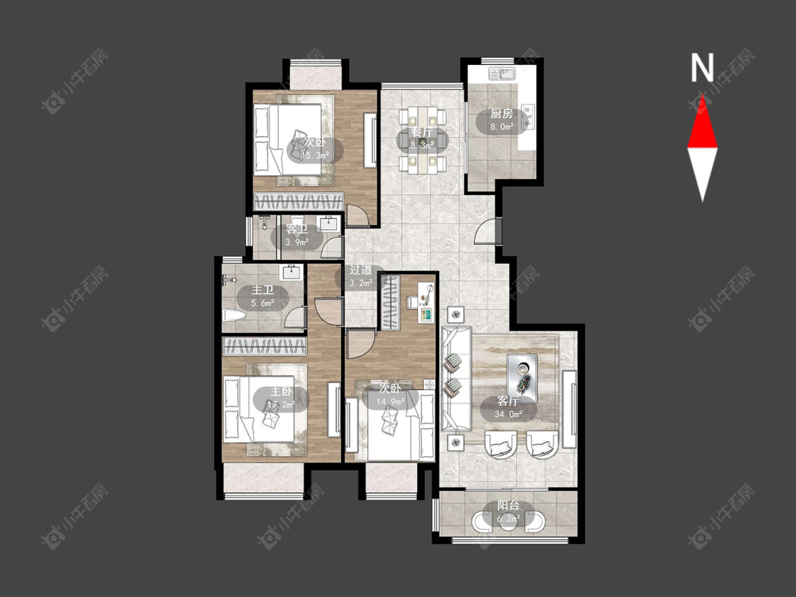 常州彩虹城在售二手房源户型图_小牛看房