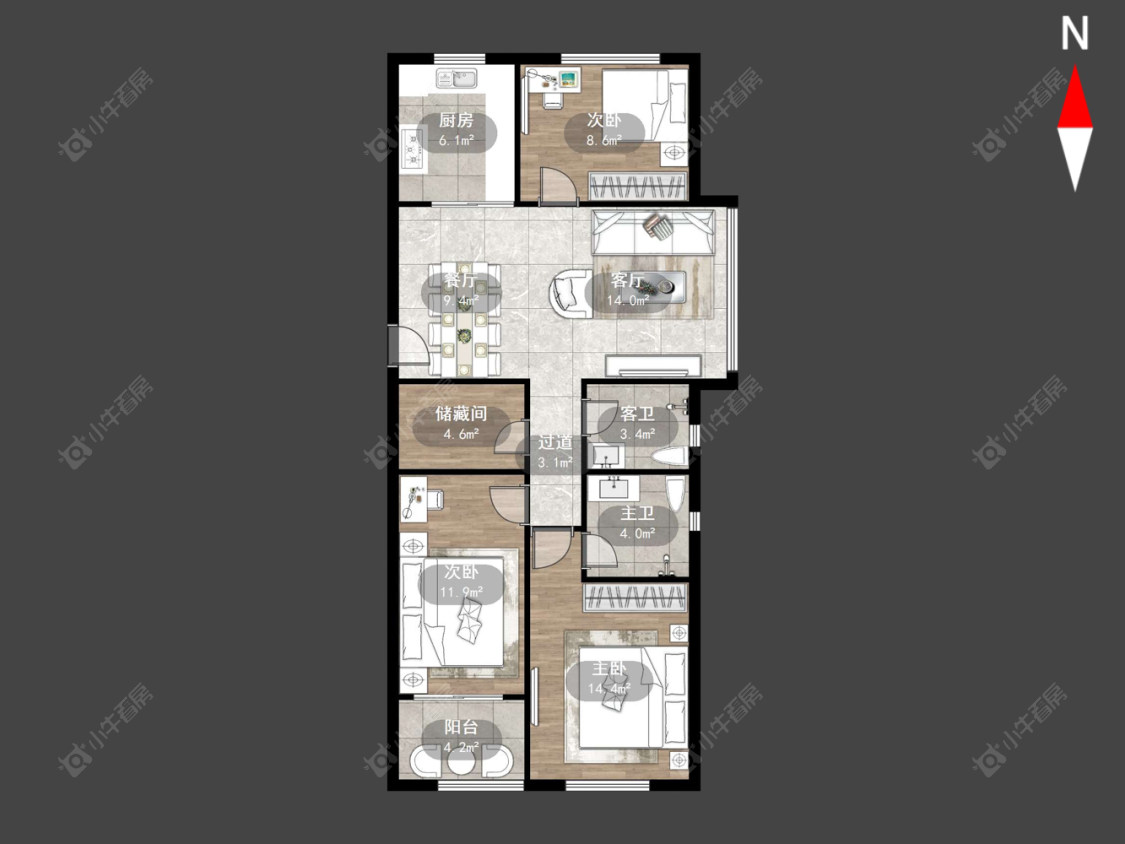 常州京城豪苑北区在售二手房源户型图_小牛看房