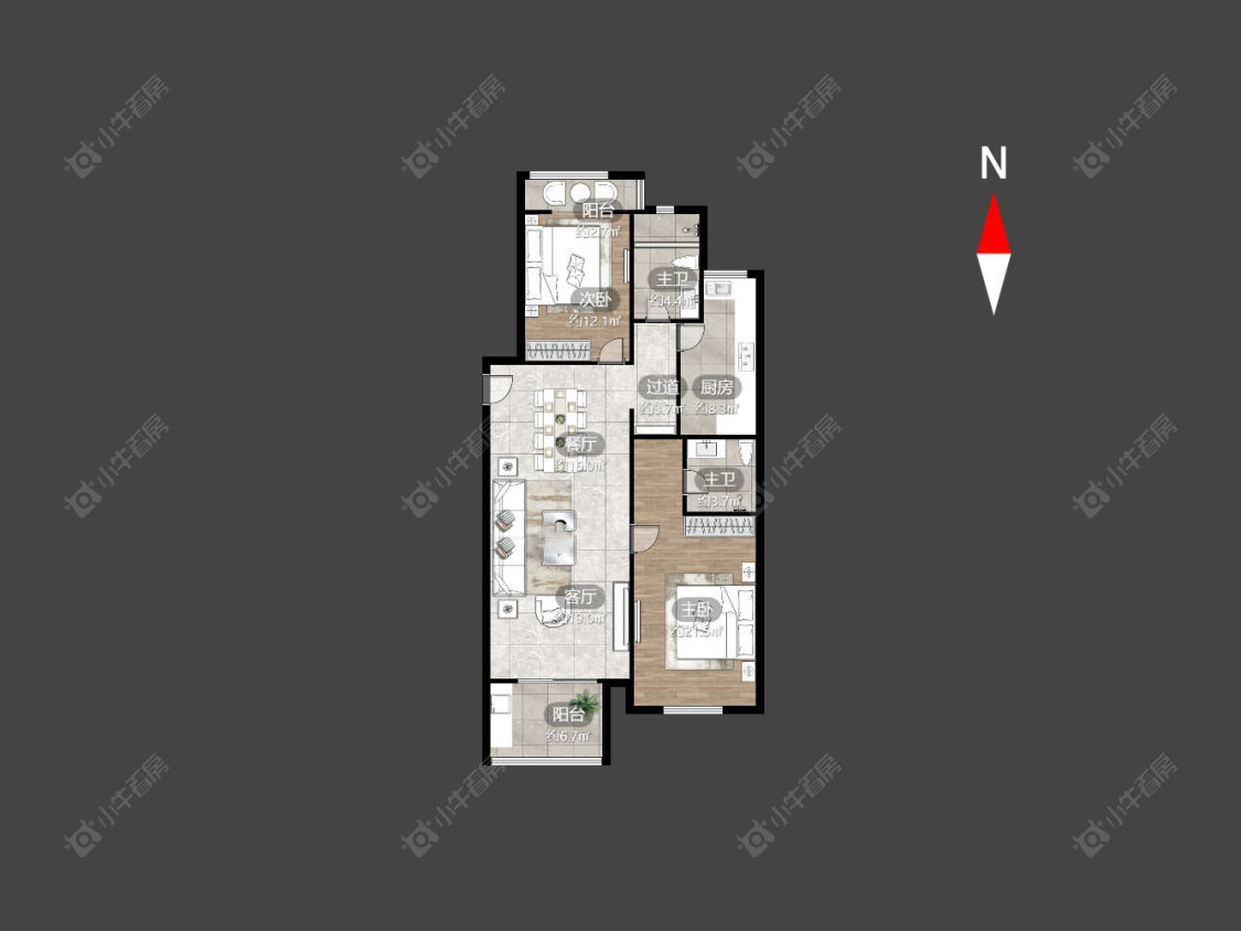 常州京城豪苑南区在售二手房房源户型图_小牛看房