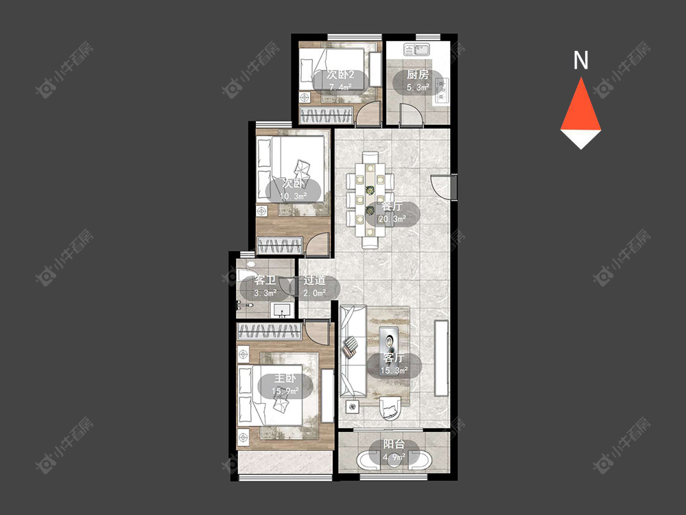 常州紫金城北区在售二手房源户型图_小牛看房