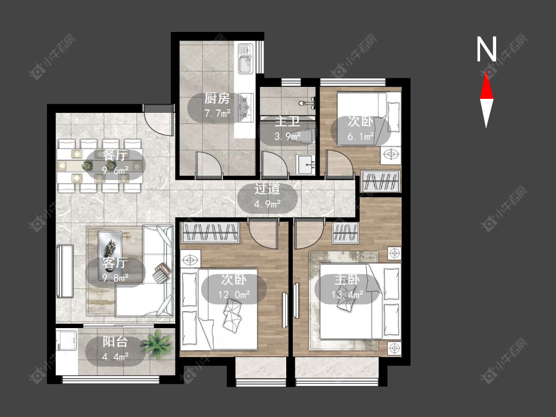 常州中海凤凰熙岸在售二手房源户型图_小牛看房