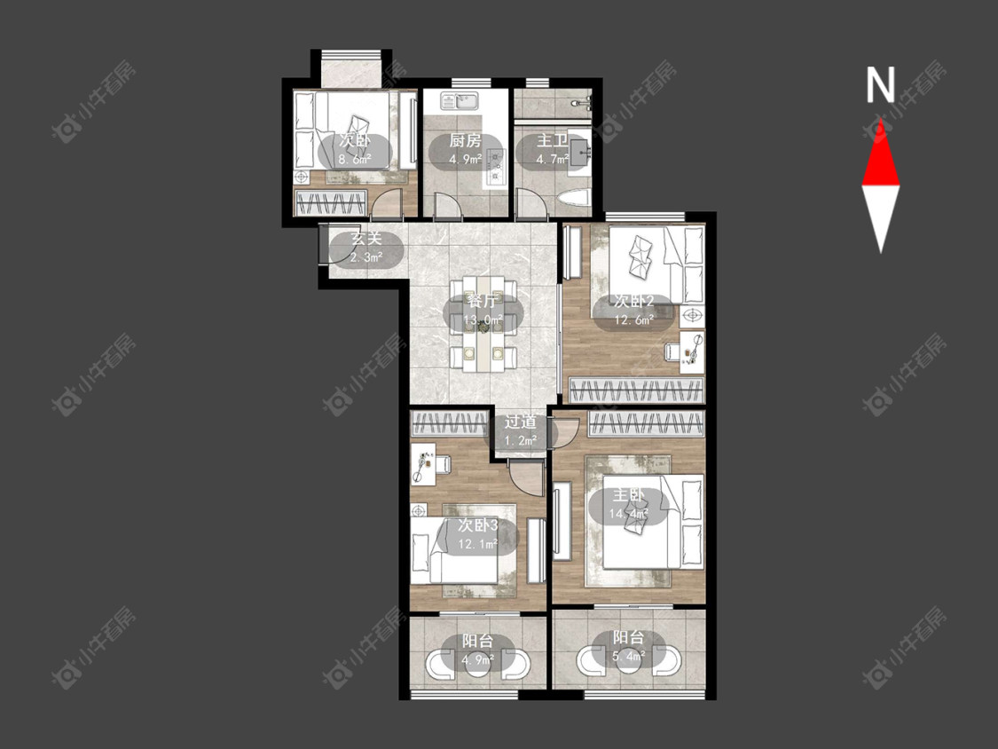 常州滨江明珠城西区在售二手房源户型图_小牛看房