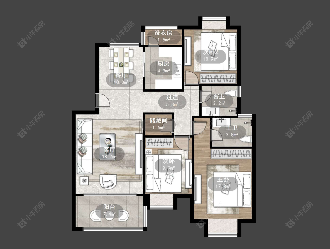 常州奥林匹克花园在售二手房源户型图_小牛看房