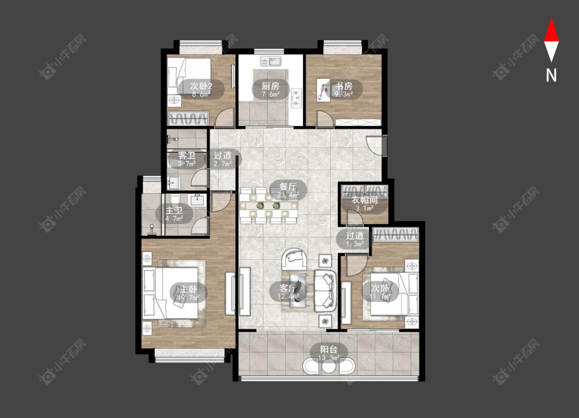 常州九洲玺在售二手房源户型图_小牛看房