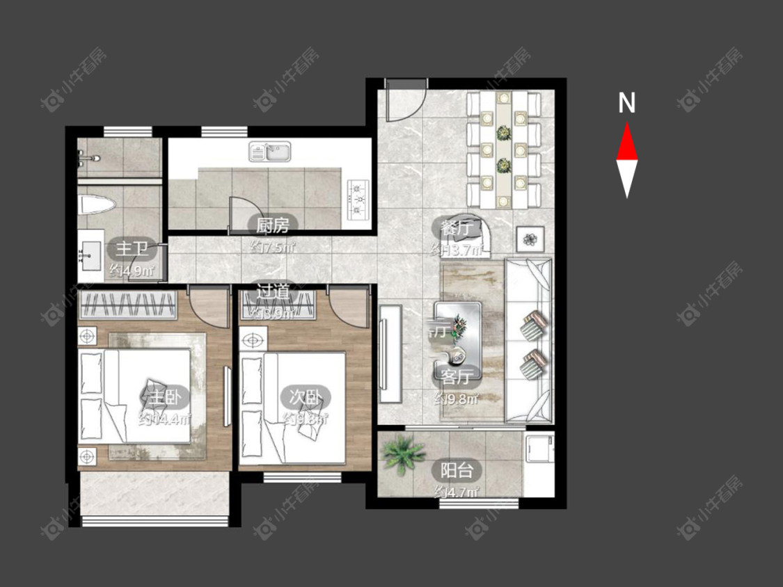 常州绿地世纪城三期在售二手房源户型图_小牛看房