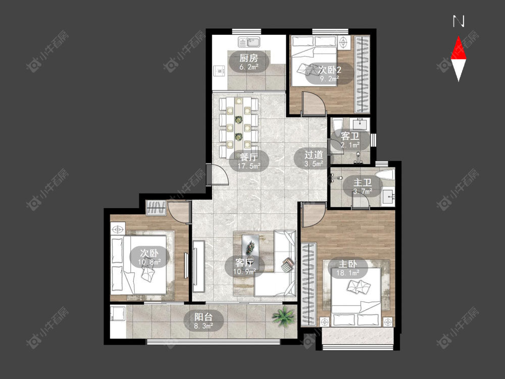 常州三江公园在售二手房源户型图_小牛看房