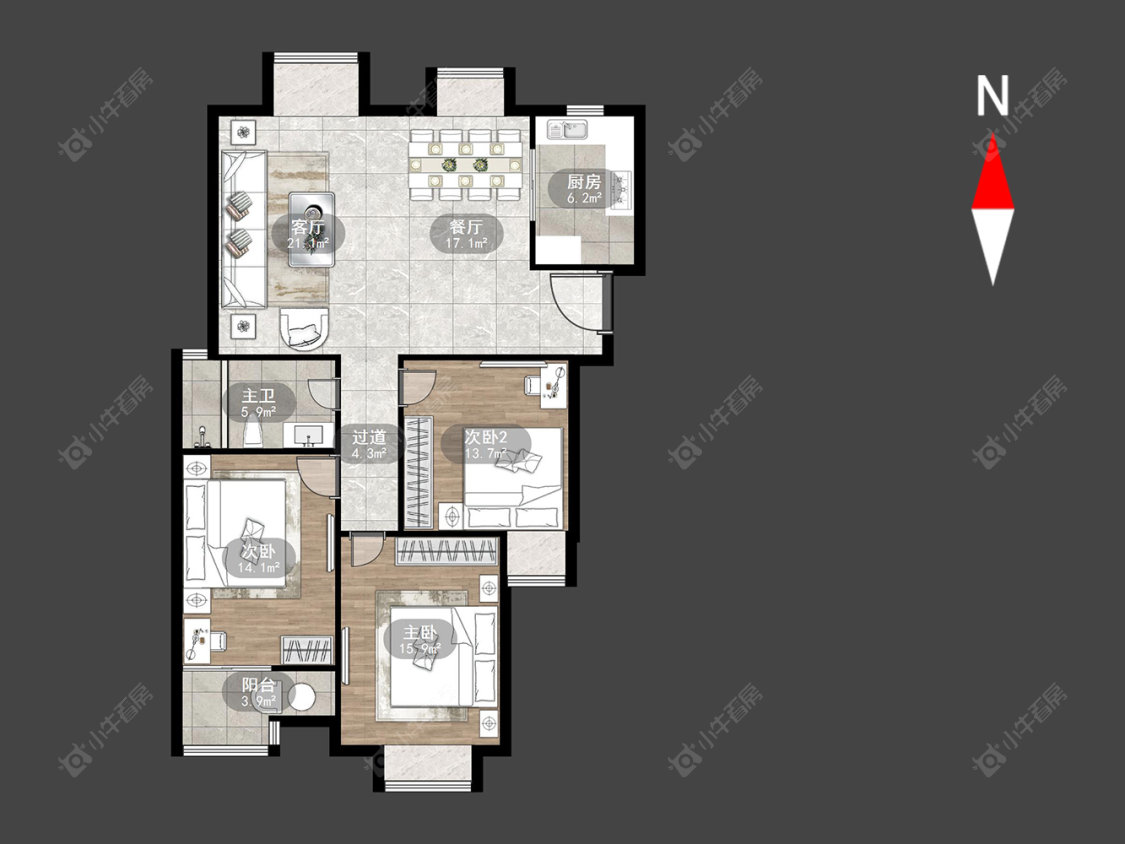 常州金百花园在售二手房源户型图_小牛看房