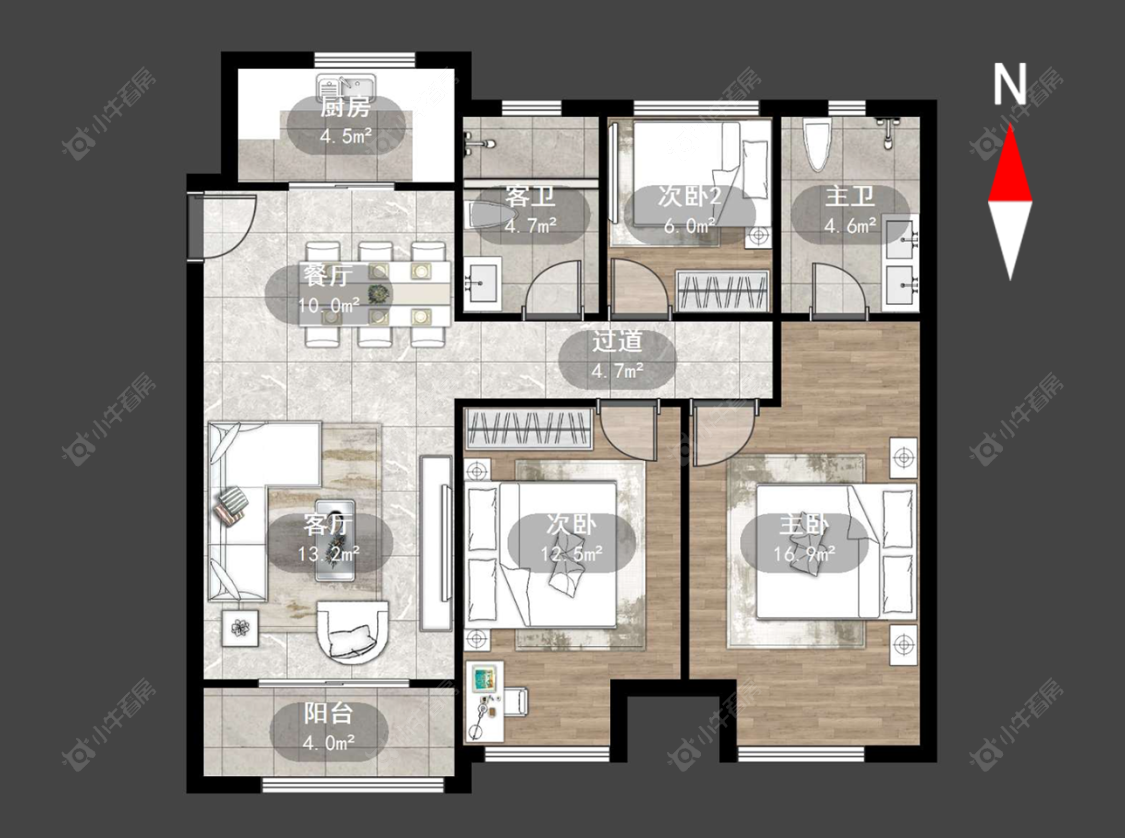 常州凤凰湖西苑在售二手房源户型图_小牛看房