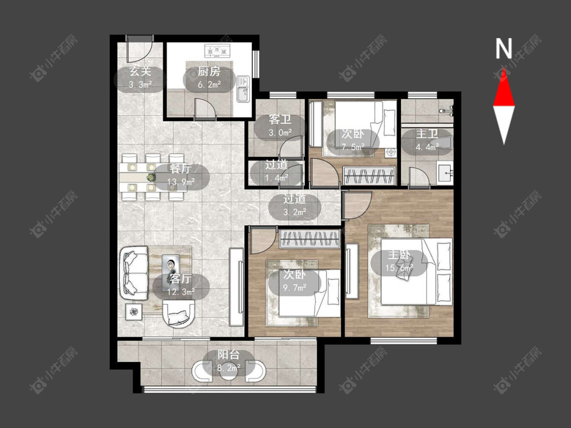 常州观湖名轩在售二手房源户型图_小牛看房