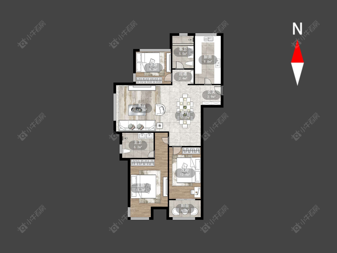 常州九龙仓繁华里在售二手房源户型图_小牛看房