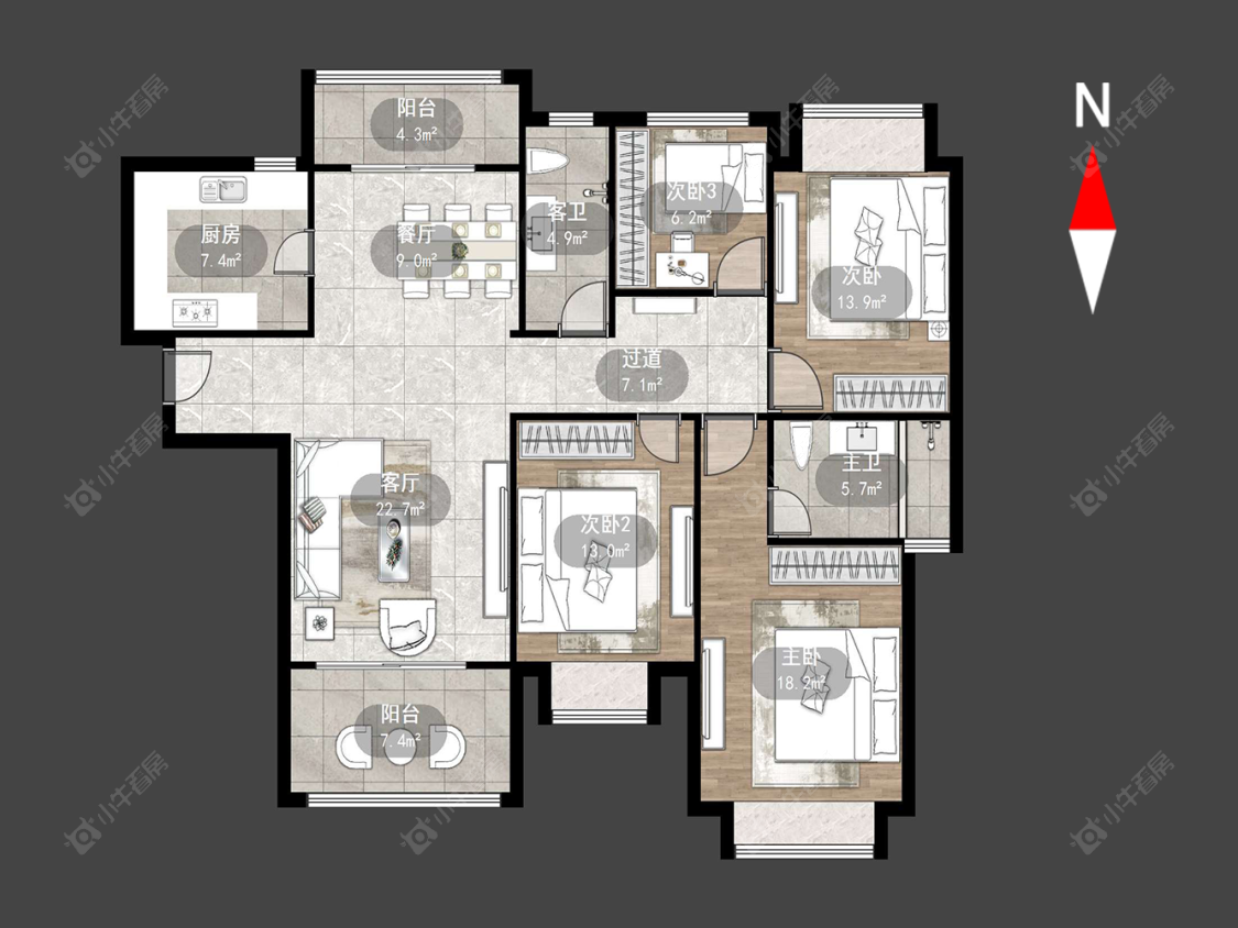 雅居乐星河湾房源户型图 常州雅居乐星河湾在售二手房源户型图_小牛看房