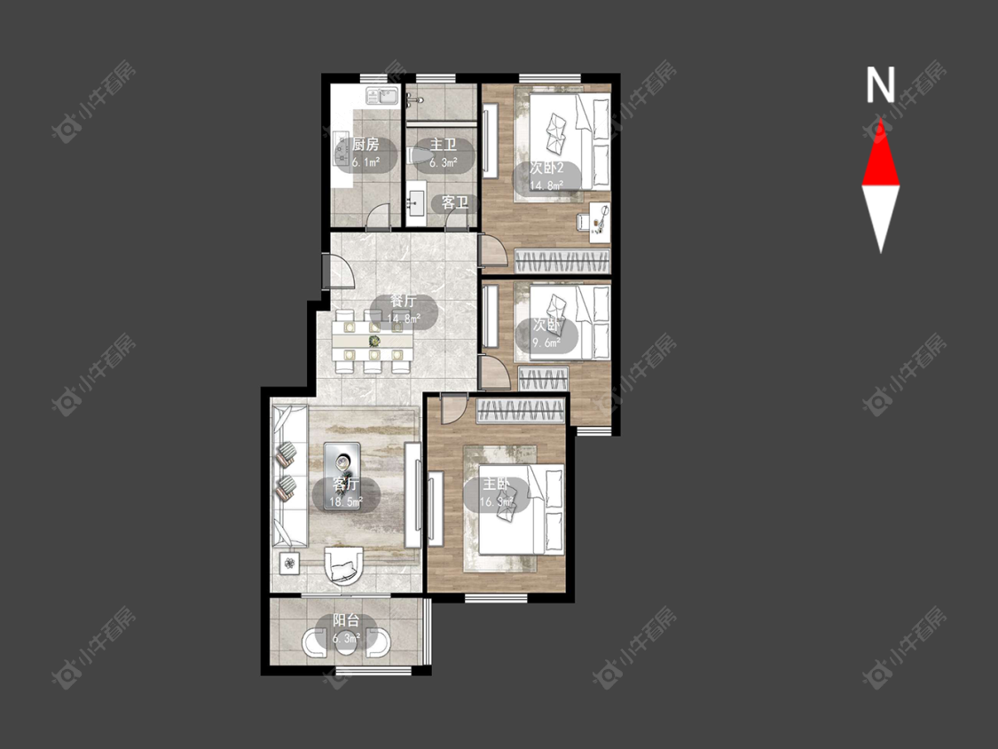 常州太阳花园在售二手房源户型图_小牛看房