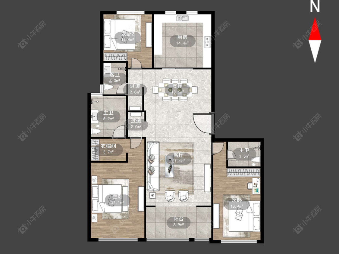 常州御河湾在售二手房源户型图_小牛看房