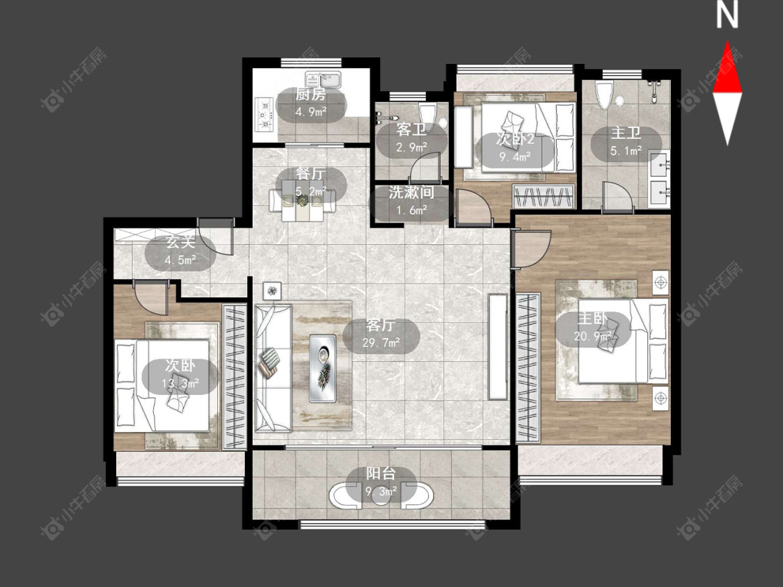 美的世茂云筑房源户型图 常州美的世茂云筑在售二手房源户型图_小牛看房