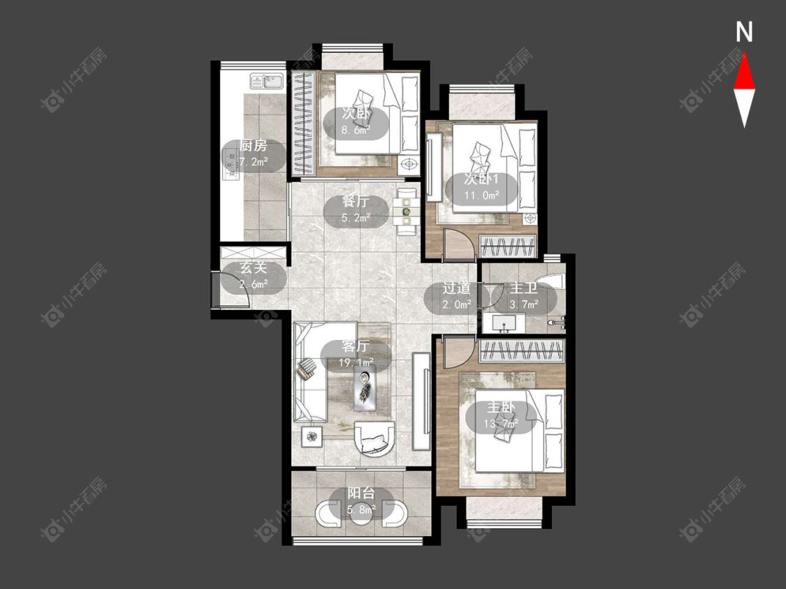 凯尔枫尚花园房源户型图 常州凯尔枫尚花园在售二手房源户型图_小牛看房