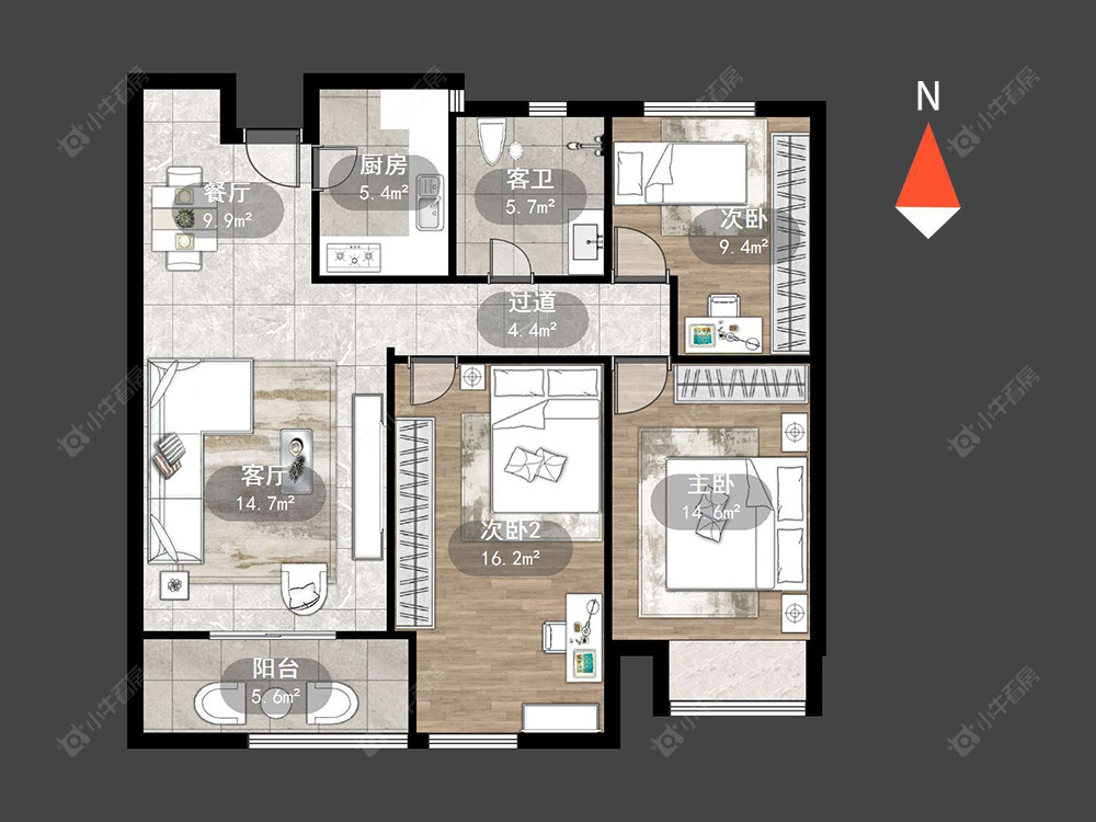 绿地香颂花园房源户型图 常州绿地香颂花园在售二手房源户型图_小牛看房